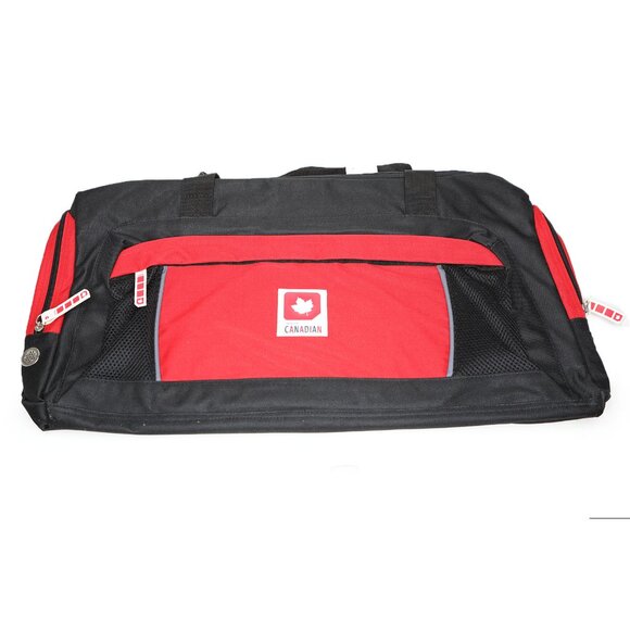 Molson Canadian Large Duffle Bag Travel Hockey Sports Gym Red Black White NEW - Picture 9 of 9